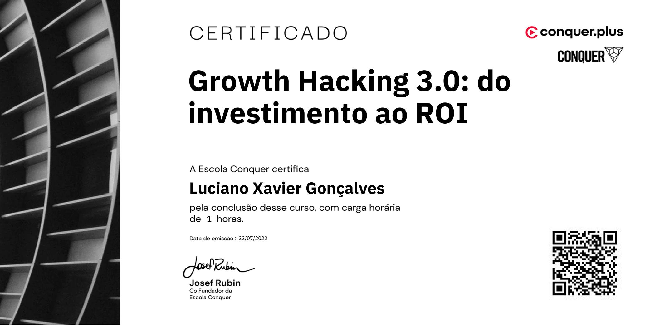 Certificado de Growth Hacking 3.0: do investimento ao ROI